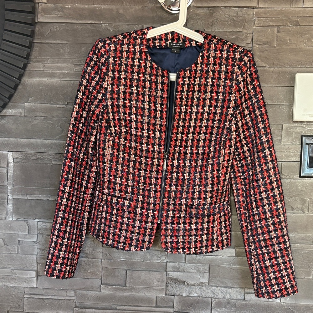 Marciano Chic Women's Tweed blazer - Red and Black